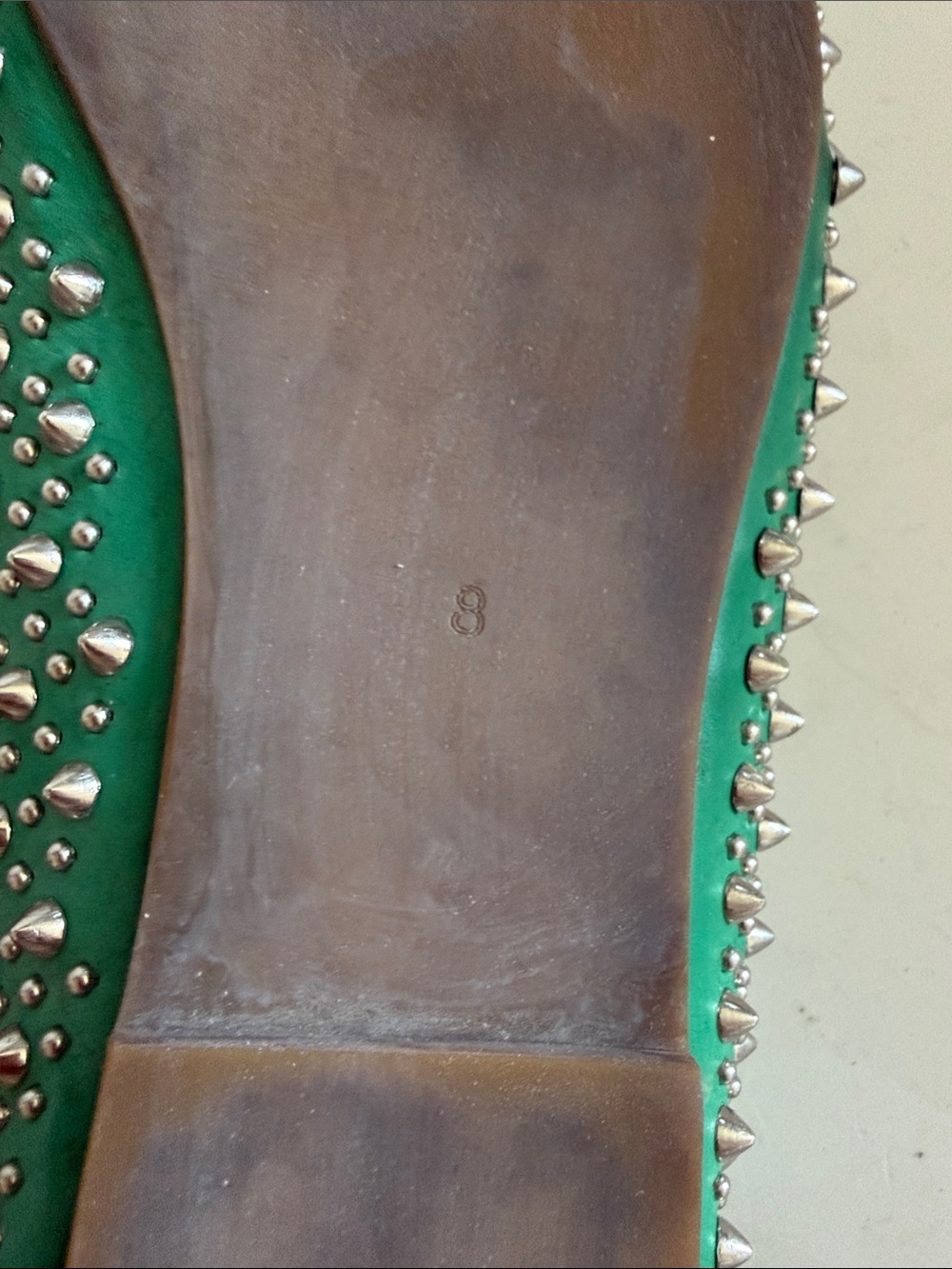 Jeffrey Campbell Green Studded Pointed Toe Flats - Picture 9 of 10